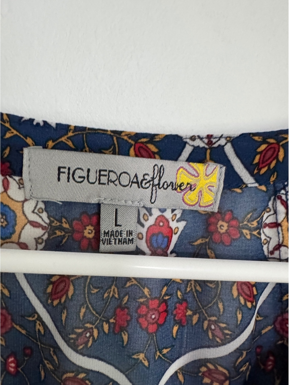 Figueroa & Flower Bohemian Patterned Blouse Size Large - Picture 2 of 9